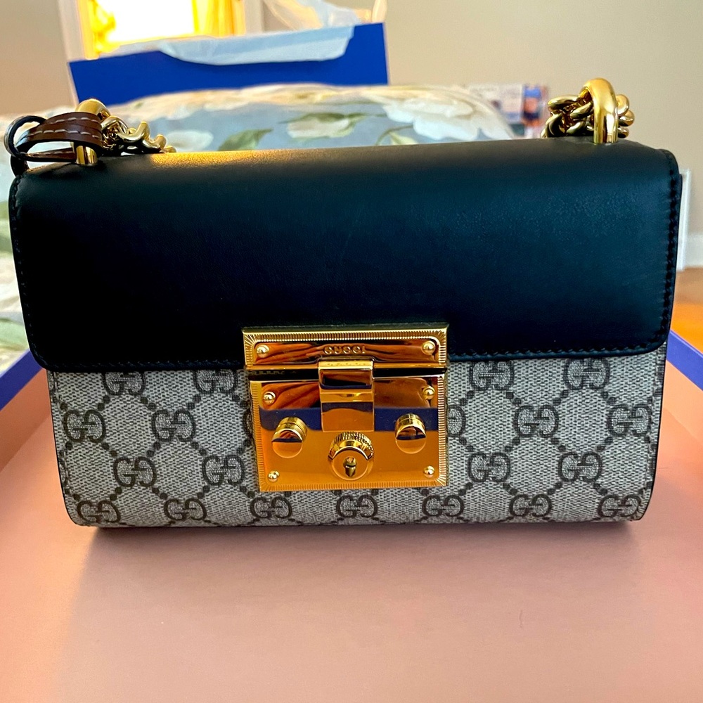 Gucci Padlock small GG shoulder bag.